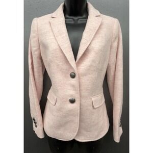 Talbots Blazer Jacket 2 Petal Pink Wool Blend Button Casual Career Feminine Prep